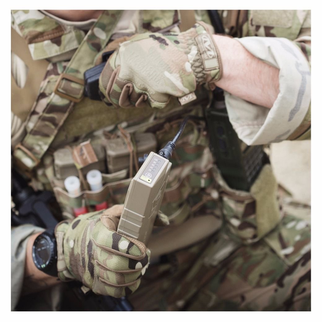 Galvion Nerv Centr SoloPack Battery in use